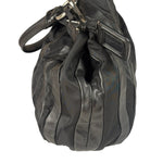 Prada Black Tessuto Nylon/Leather Trim Waves Hobo Bag