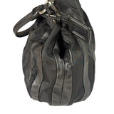 Prada Black Tessuto Nylon/Leather Trim Waves Hobo Bag