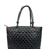 Chanel Black Quilted Leather Ligne Cambon Tote Bag 2004