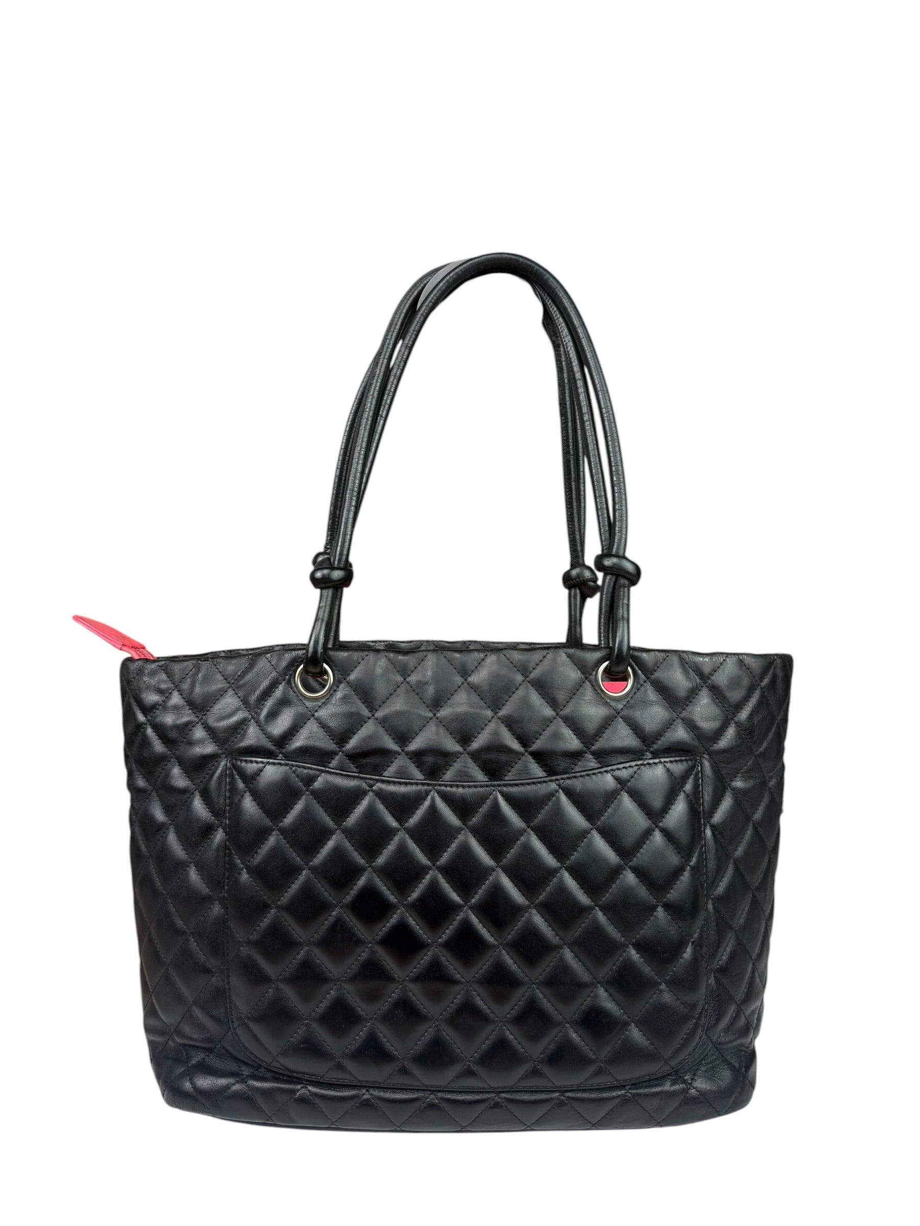 Chanel Black Quilted Leather Ligne Cambon Tote Bag 2004