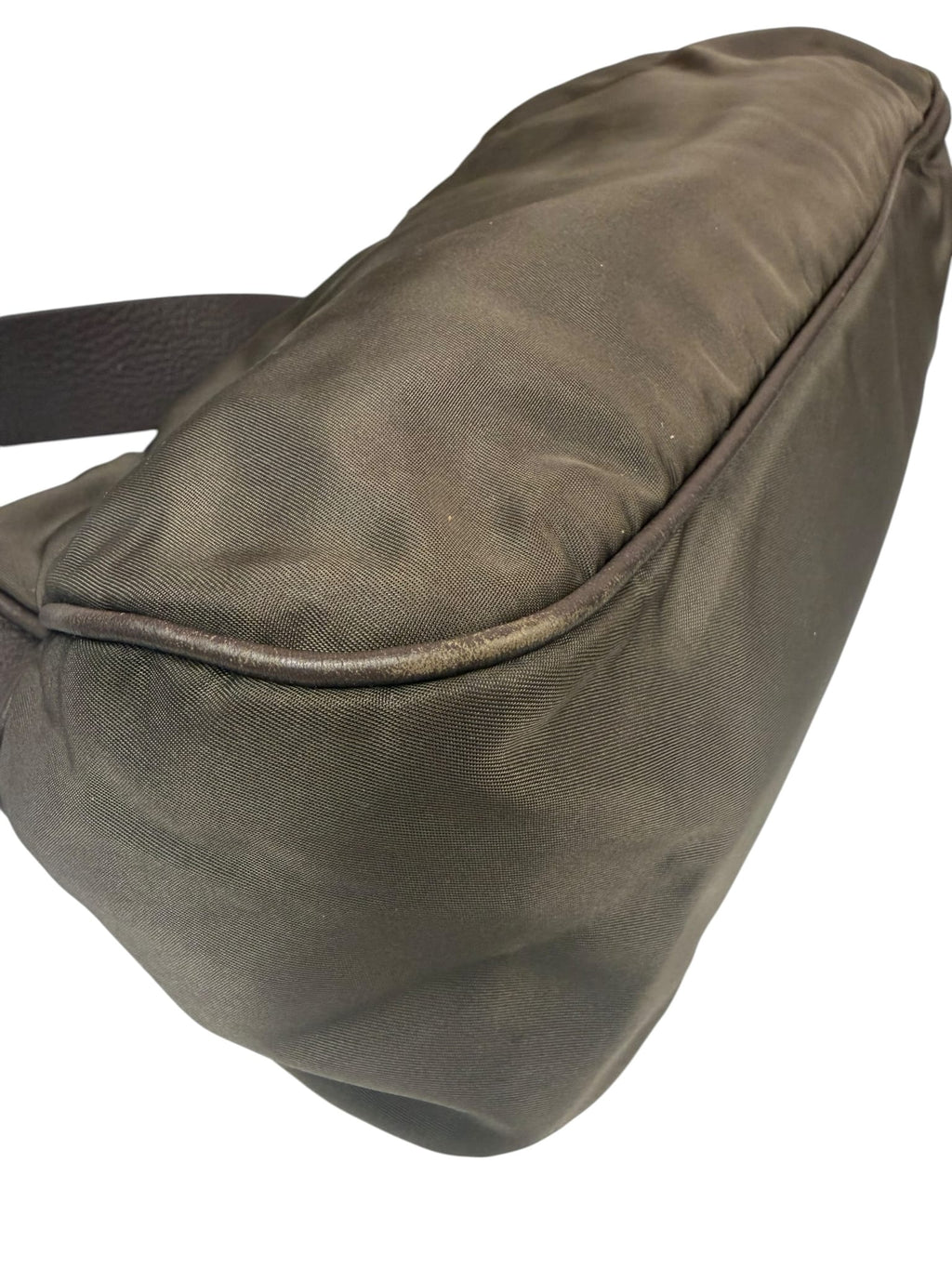 Prada Grey-Brown Taupe Tessuto Nylon Shoulder Bag