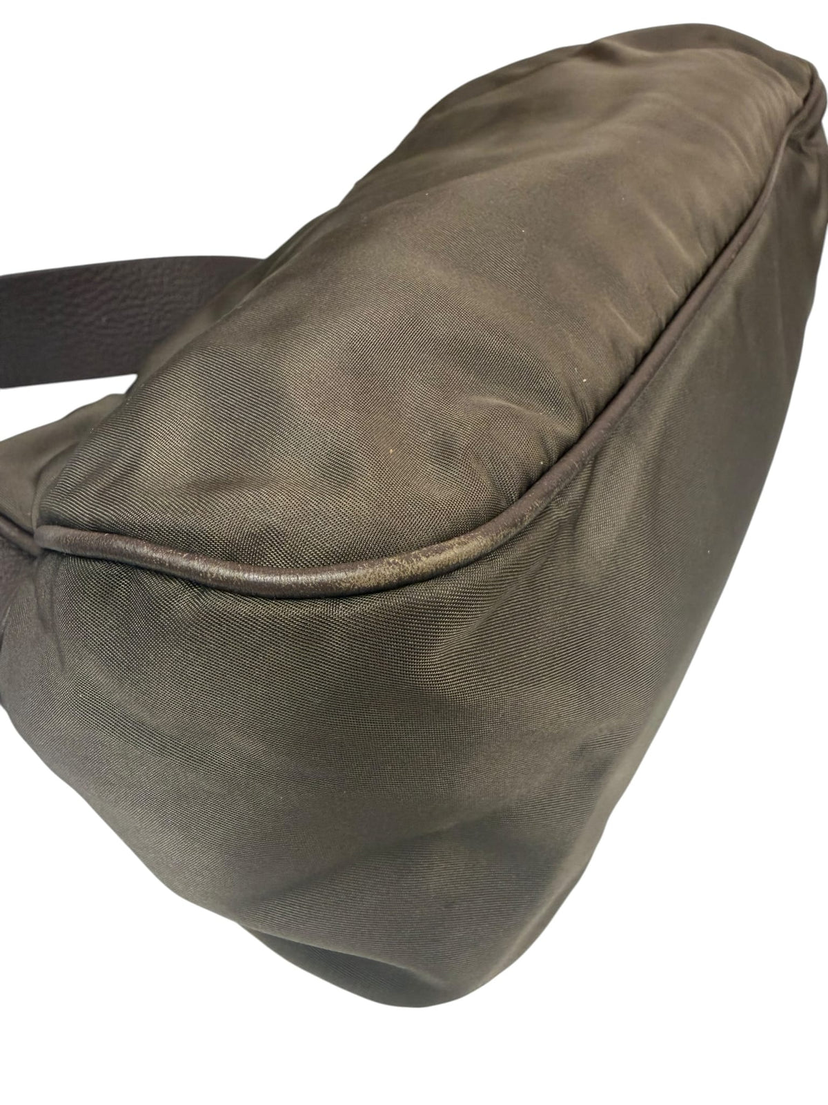Prada Grey-Brown Taupe Tessuto Nylon Shoulder Bag