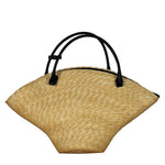 Balenciaga Raffia Woven/Leather Trim Beach Tote