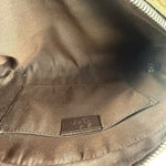 Gucci Brown Leather Trim GG Canvas Belt Bag