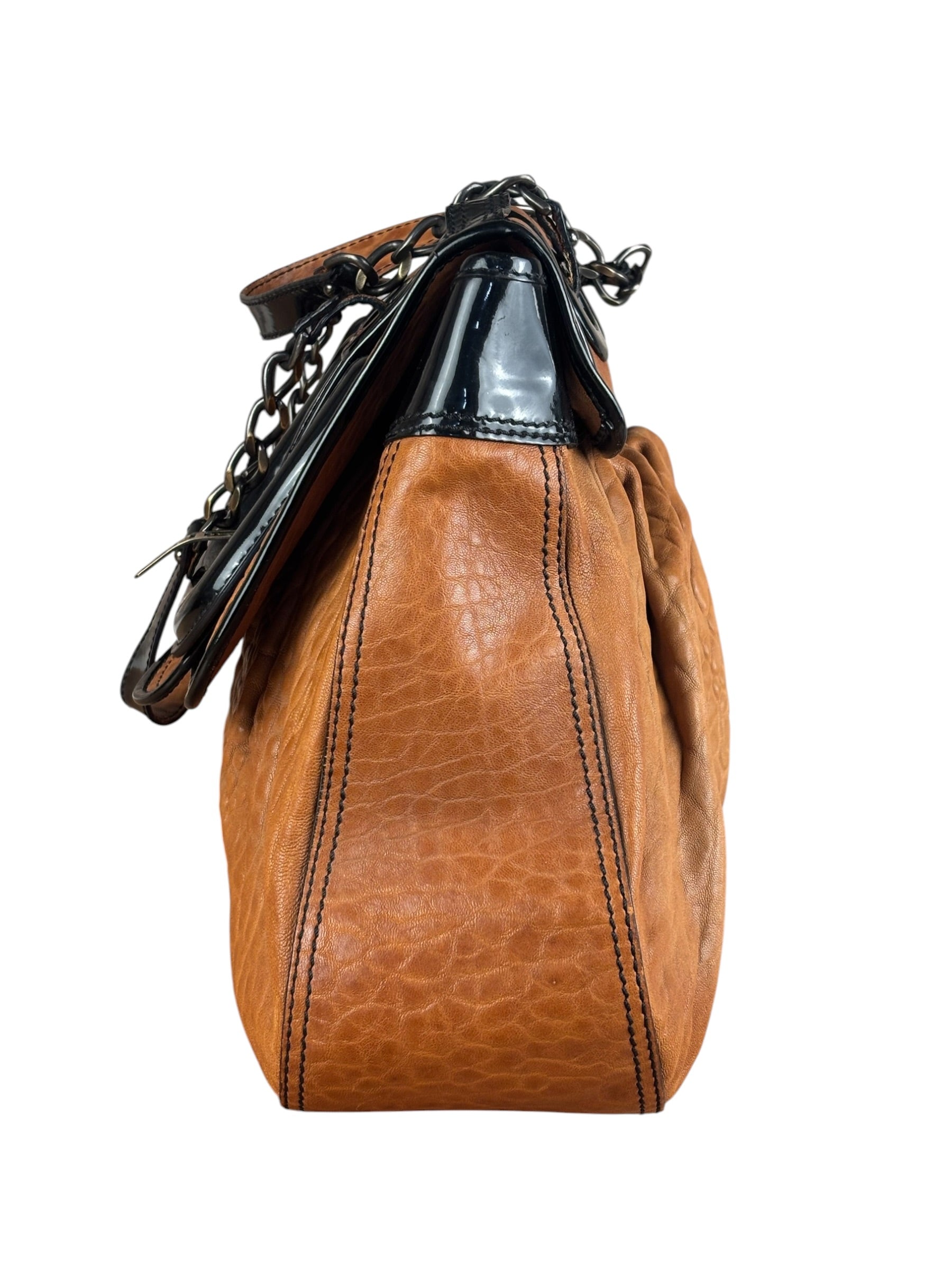 Fendi Vintage Brown/Black Leather B Shoulder Bag