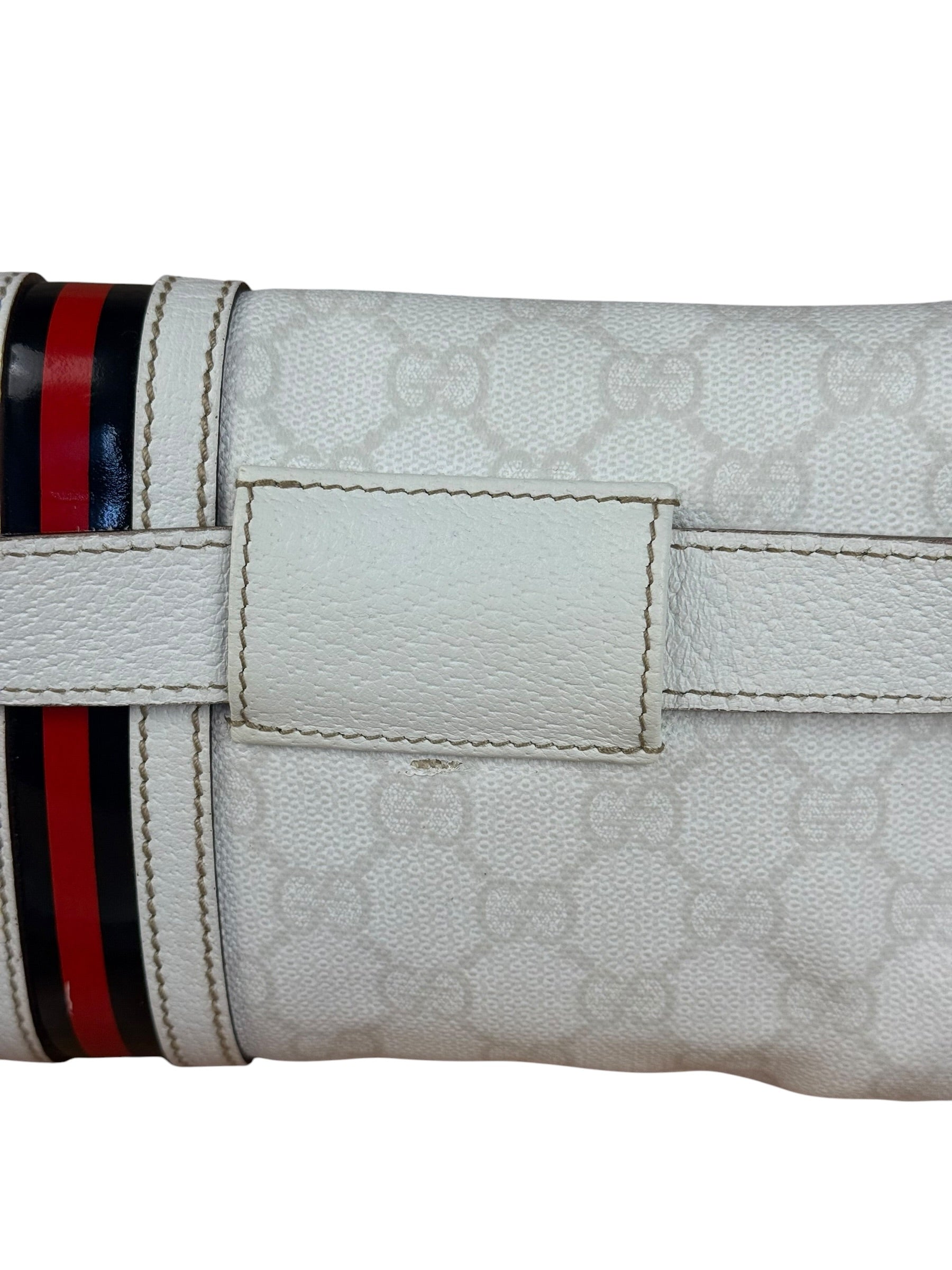 Gucci GG White Coated Canvas Sherry Line Belt Bag