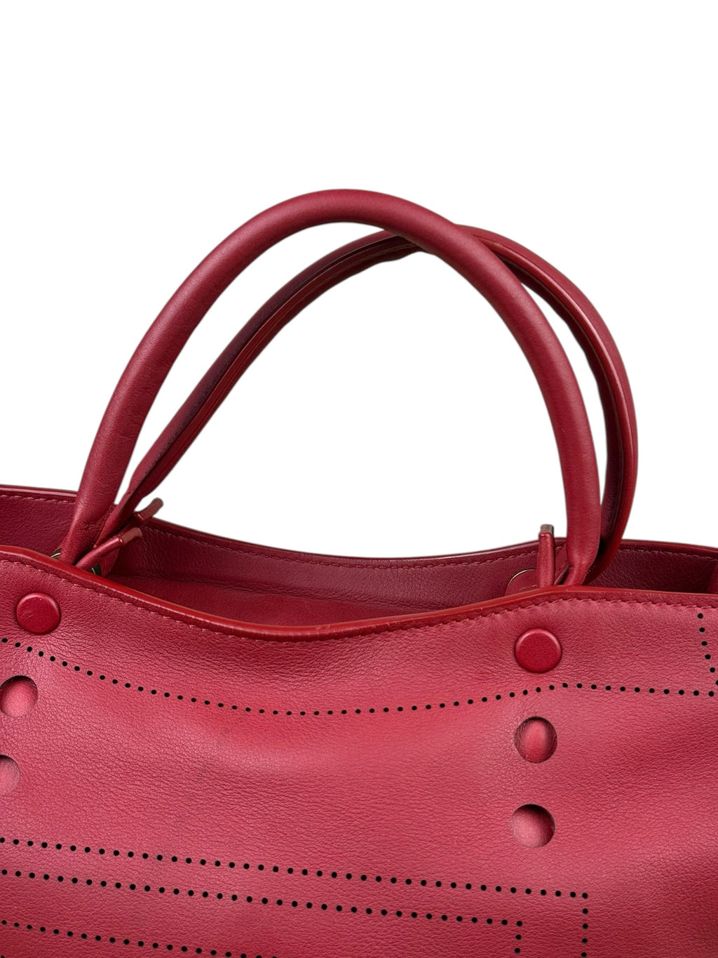 Balenciaga Red Leather Blackout City Two-Way Bag