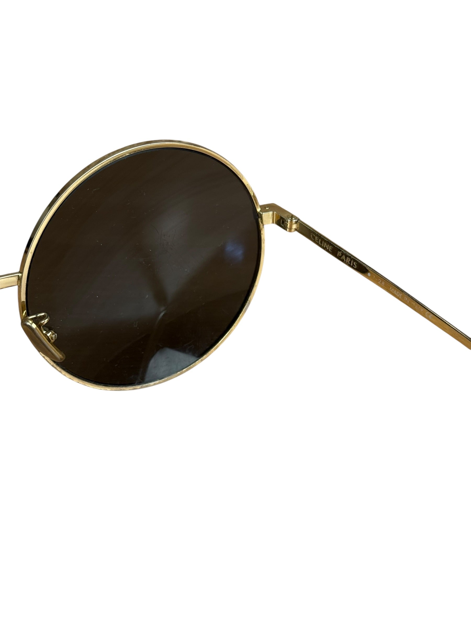 Celine Vintage Gold Round Frame Sunglasses