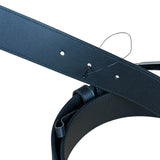 Gucci Black Leather Crystal Logo Belt