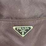 Prada Vintage Plum Nylon Leather Embossed Handbag