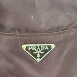 Prada Vintage Plum Nylon Leather Embossed Handbag