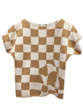 Loewe Wool Checkered Brown/Ivory Top