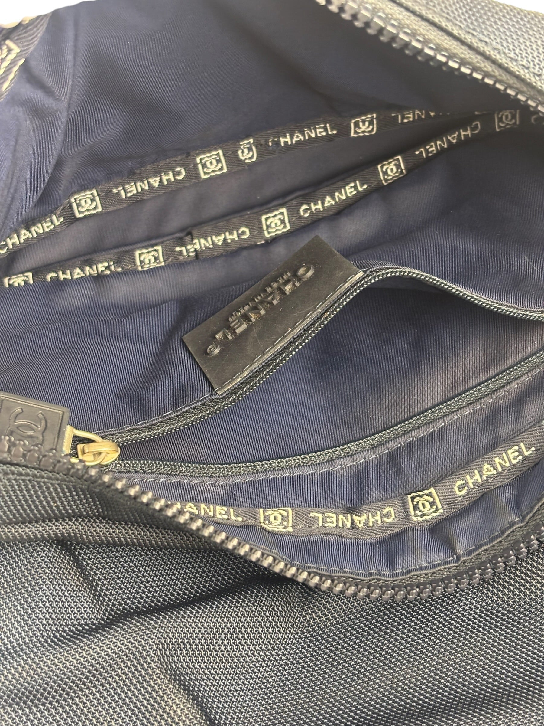Chanel Navy Cloth Sport Line Shoulder Bag 2005