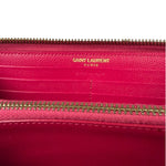 Yves Saint Laurent Pink Leather Zip Around Long Wallet