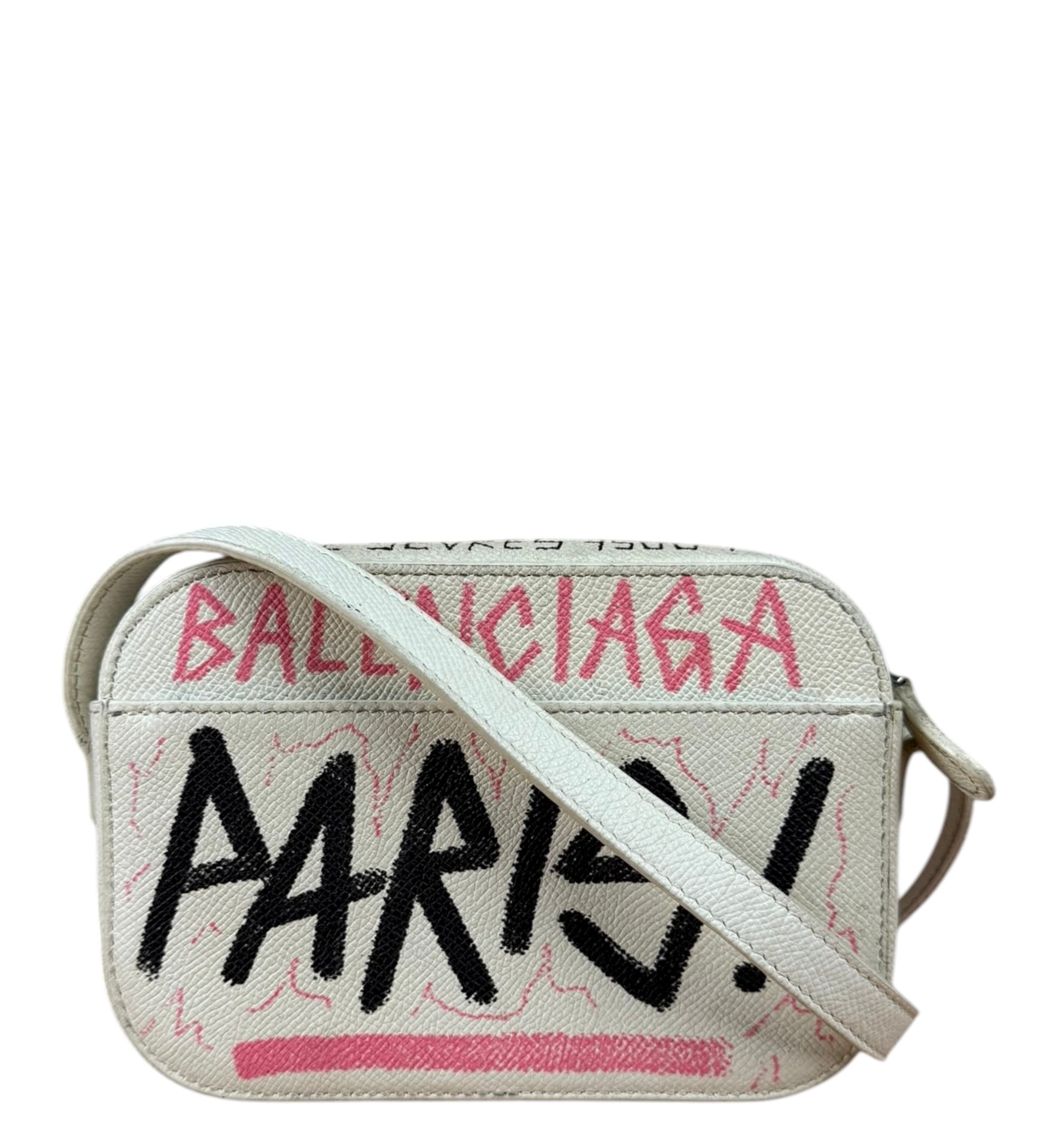 Balenciaga Graffiti Leather Camera Crossbody Bag