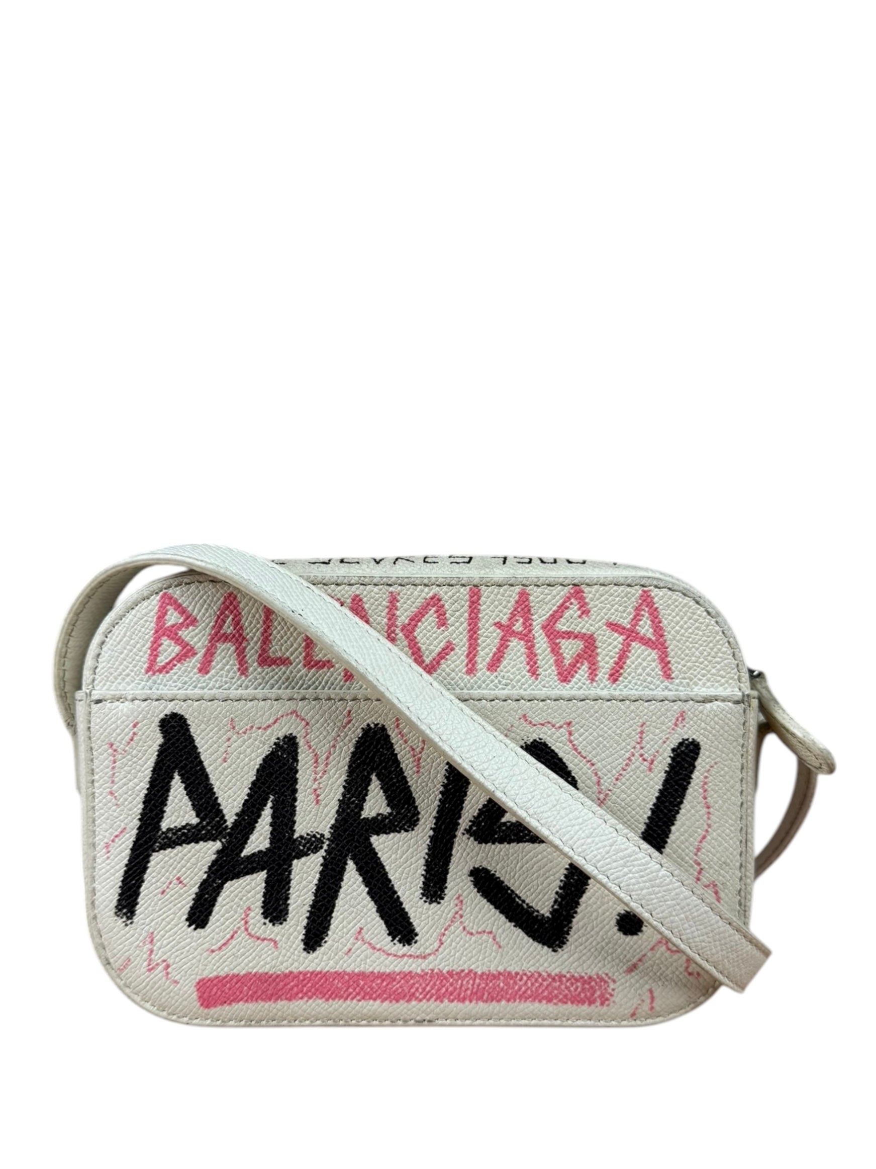 Balenciaga Graffiti Leather Camera Crossbody Bag