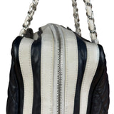 Chanel Navy Quilted Leather Lido Chain Shoulder Tote 2009