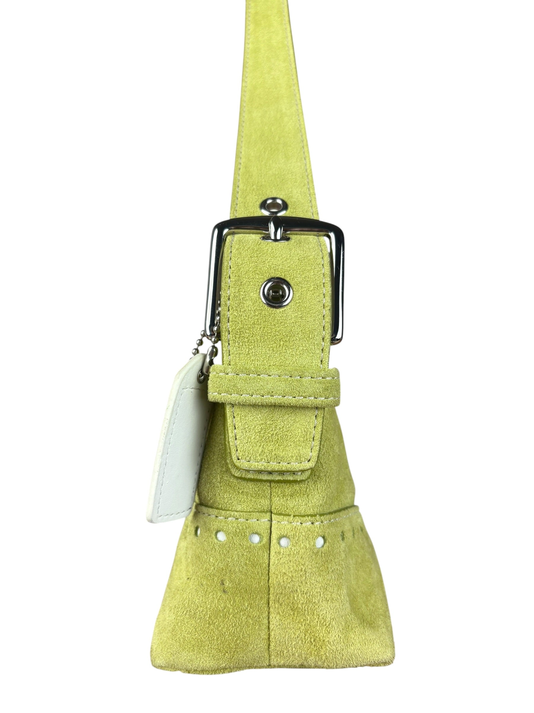Coach Vintage Green Suede Shoulder Bag