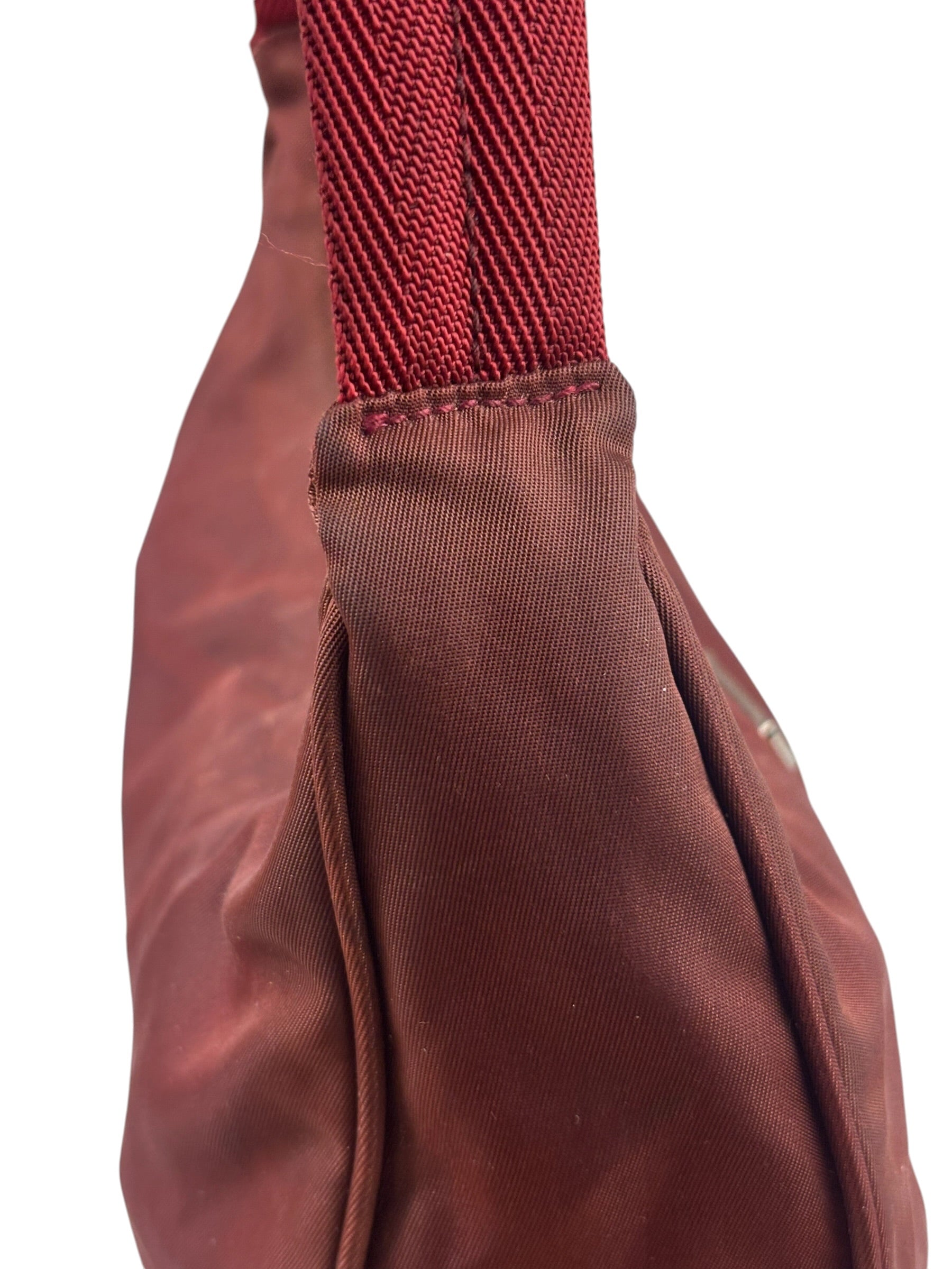Prada Vintage Burgundy Nylon Pochette