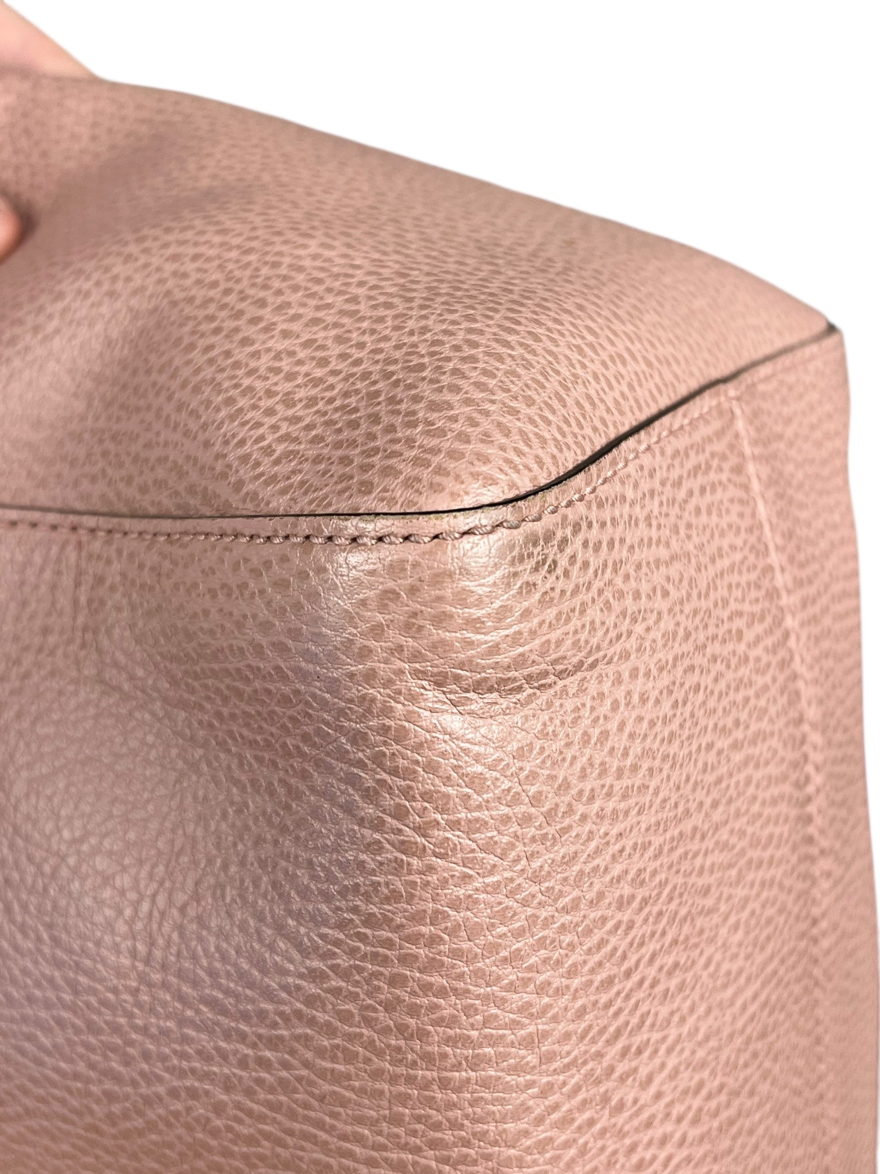 Gucci Pebbled Leather Swing Tote Pink