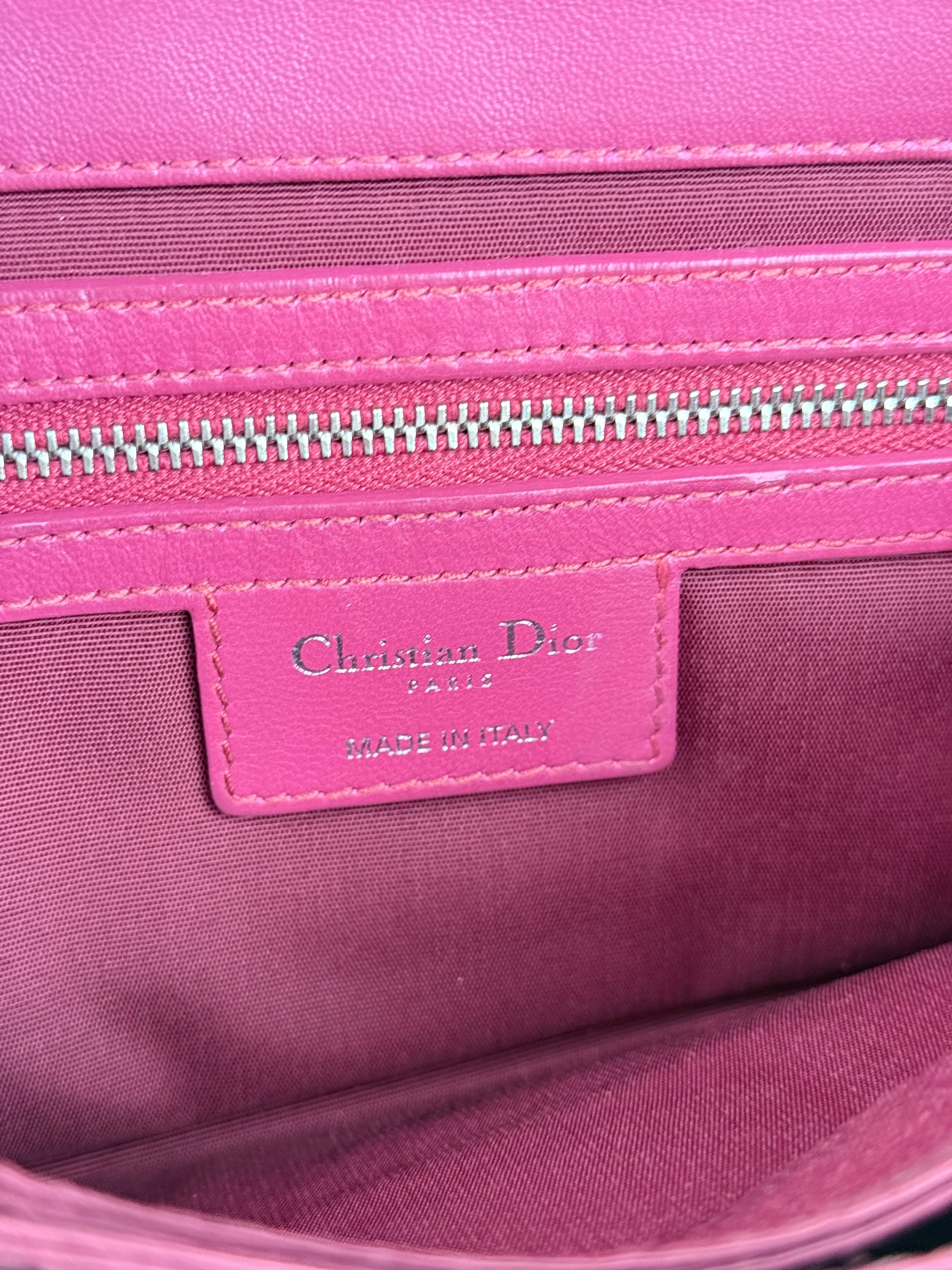 Christian Dior Purple Ruffle Leather New Lock Flap Bag