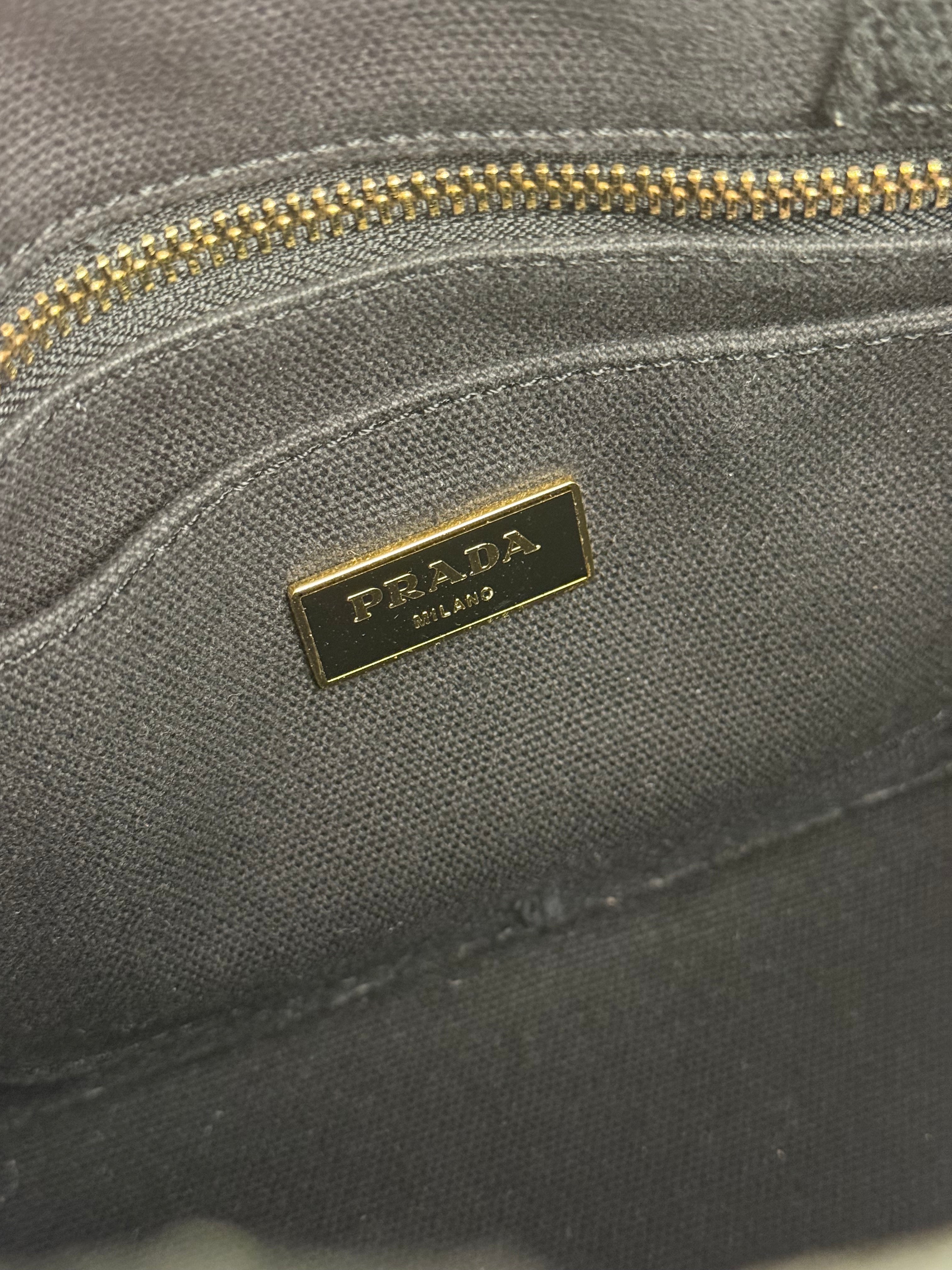 Prada Vintage Black Canvas Canapa Tote