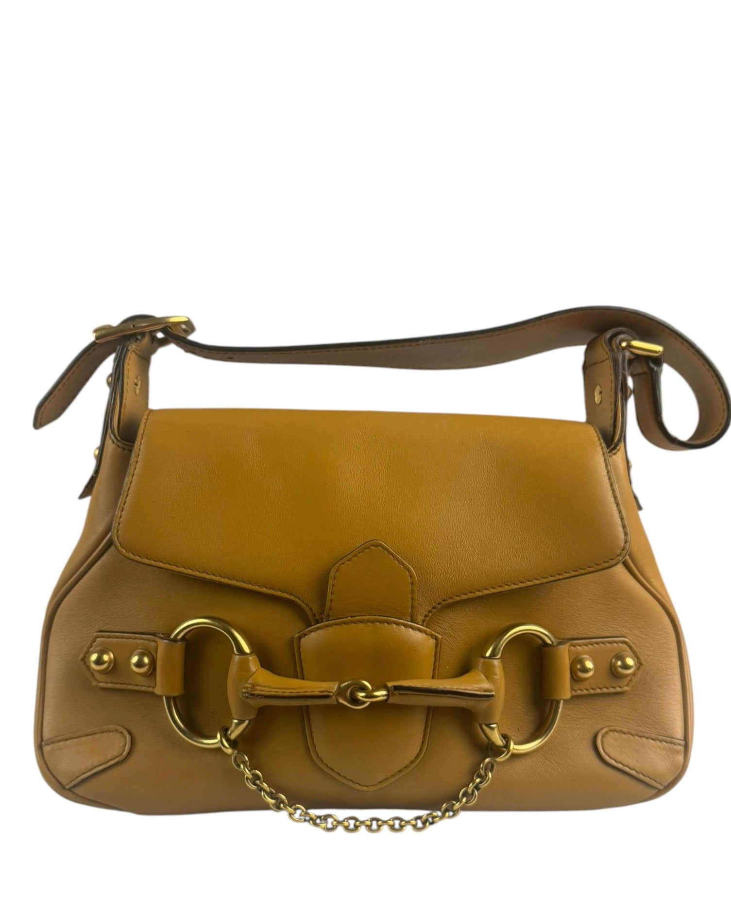 Gucci Vintage Camel Horsebit Shoulder Bag