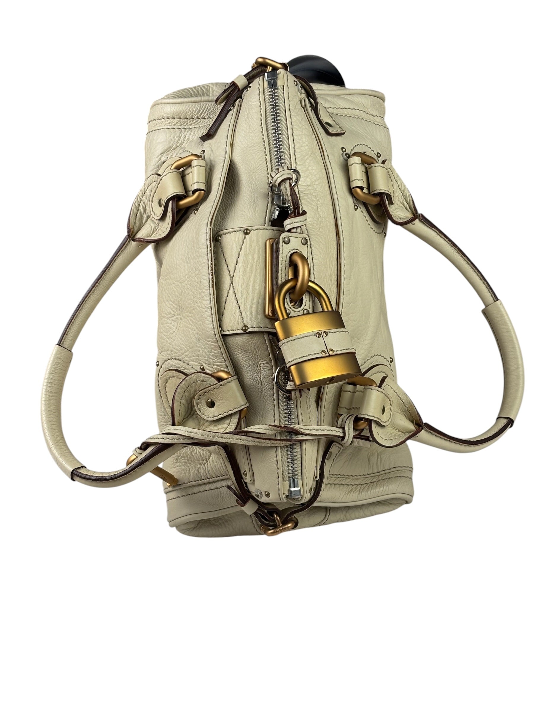 Chloe Beige Leather Paddington Shoulder Bag