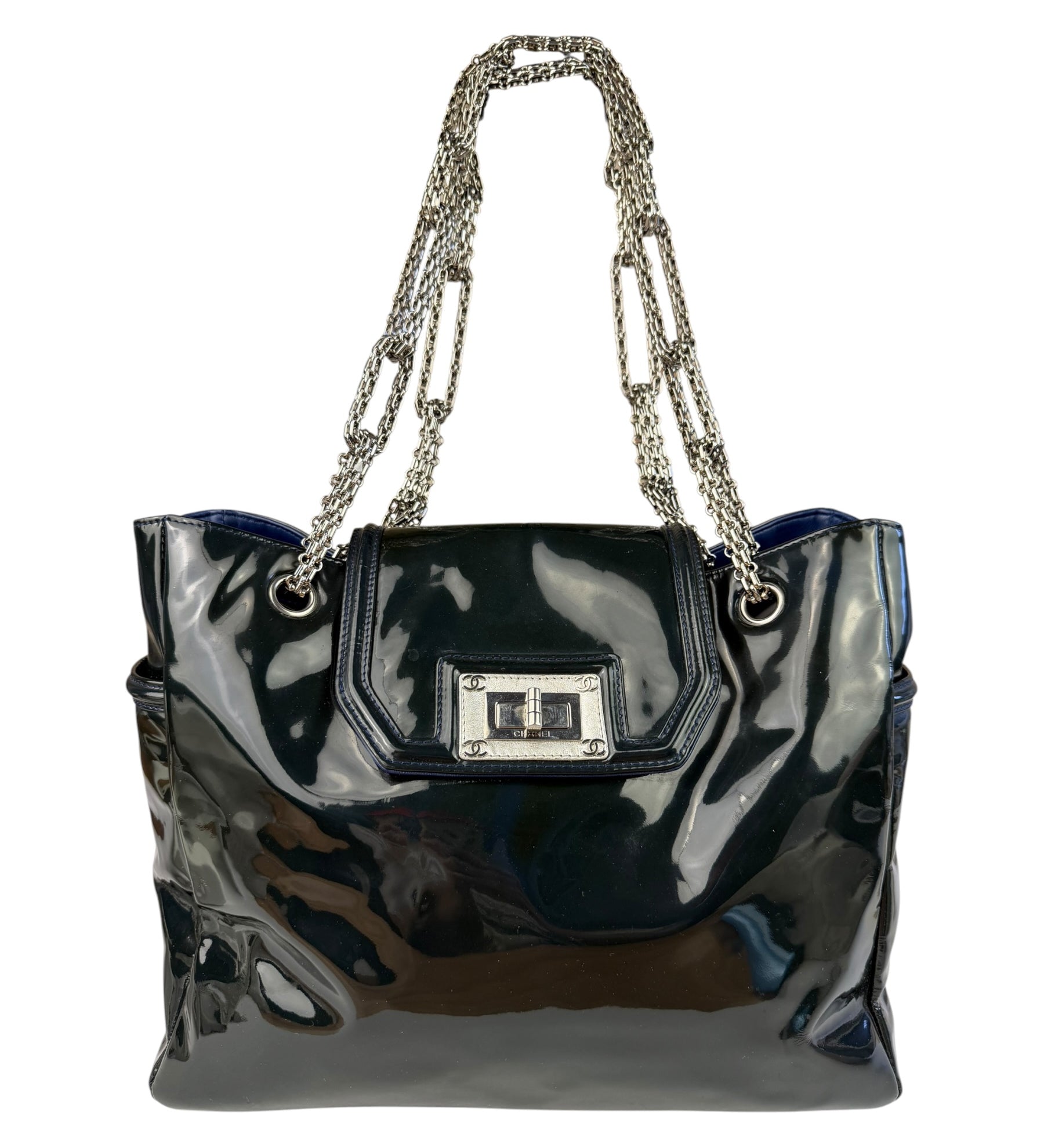 Chanel Green Patent Lambskin Reissue Venetian Mademoiselle Chain Flap Bag 2008