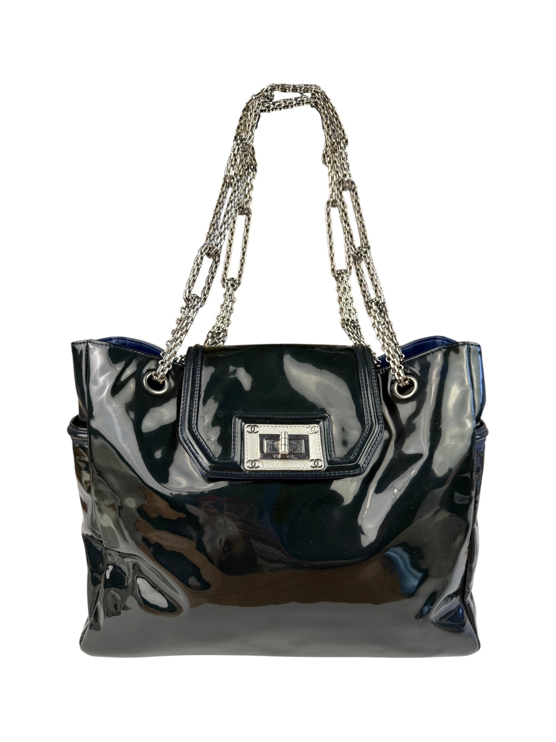 Chanel Green Patent Lambskin Reissue Venetian Mademoiselle Chain Flap Bag 2008