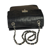 Chanel Black Lambskin Chocolate Bar Quilted Chain Shoulder Bag 2000