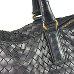 Bottega Veneta Black Intrecciato Large Handbag