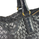 Bottega Veneta Black Intrecciato Large Handbag