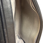 Chanel Black Leather Camellia Embossed Chain Wallet 2012
