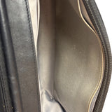 Chanel Black Leather Camellia Embossed Chain Wallet 2012