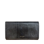 Yves Saint Laurent Black Python Embossed Wallet