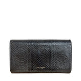 Yves Saint Laurent Black Python Embossed Wallet
