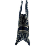 Christian Dior Navy Ecru Oblique Small Book Tote