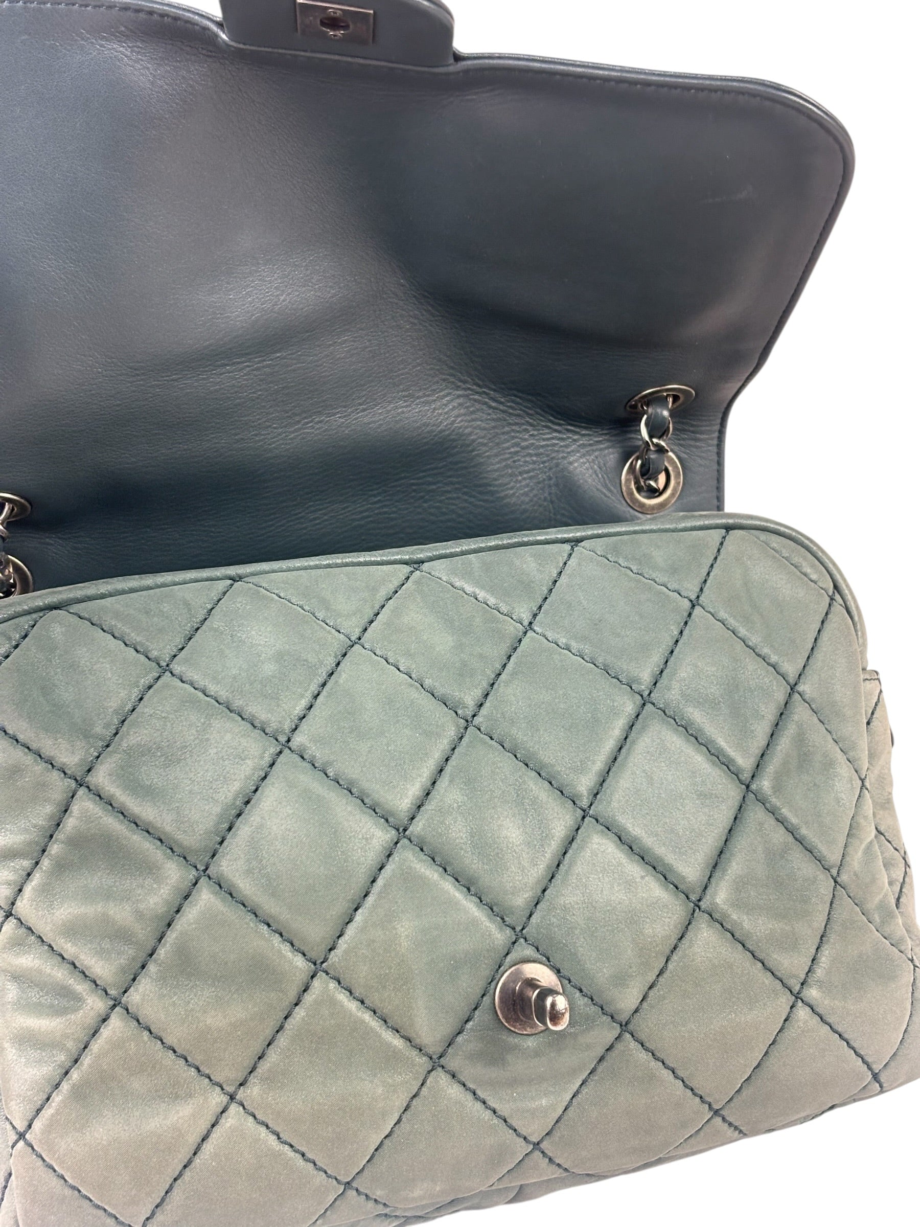 Chanel Sage Green Quilted Leather Flap Bag 2011