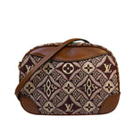 Louis Vuitton Burgundy/Brown Leather Trim Mini Deauville Crossbody Bag