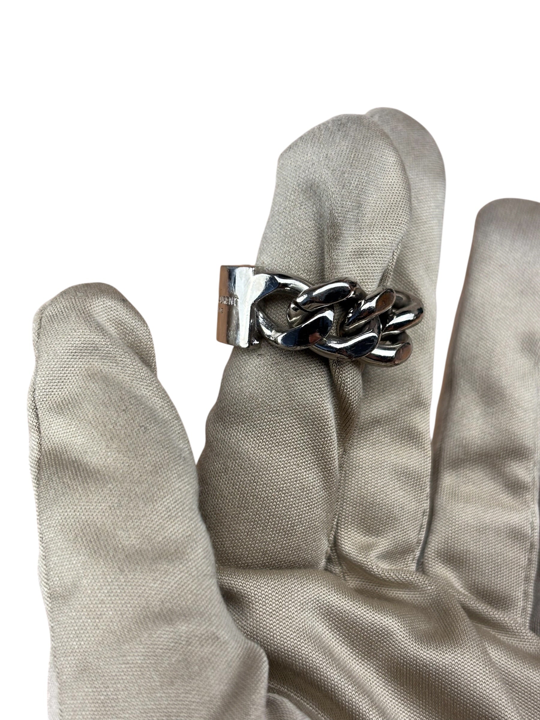 Yves Saint Laurent ID Plaque Chain Link Ring