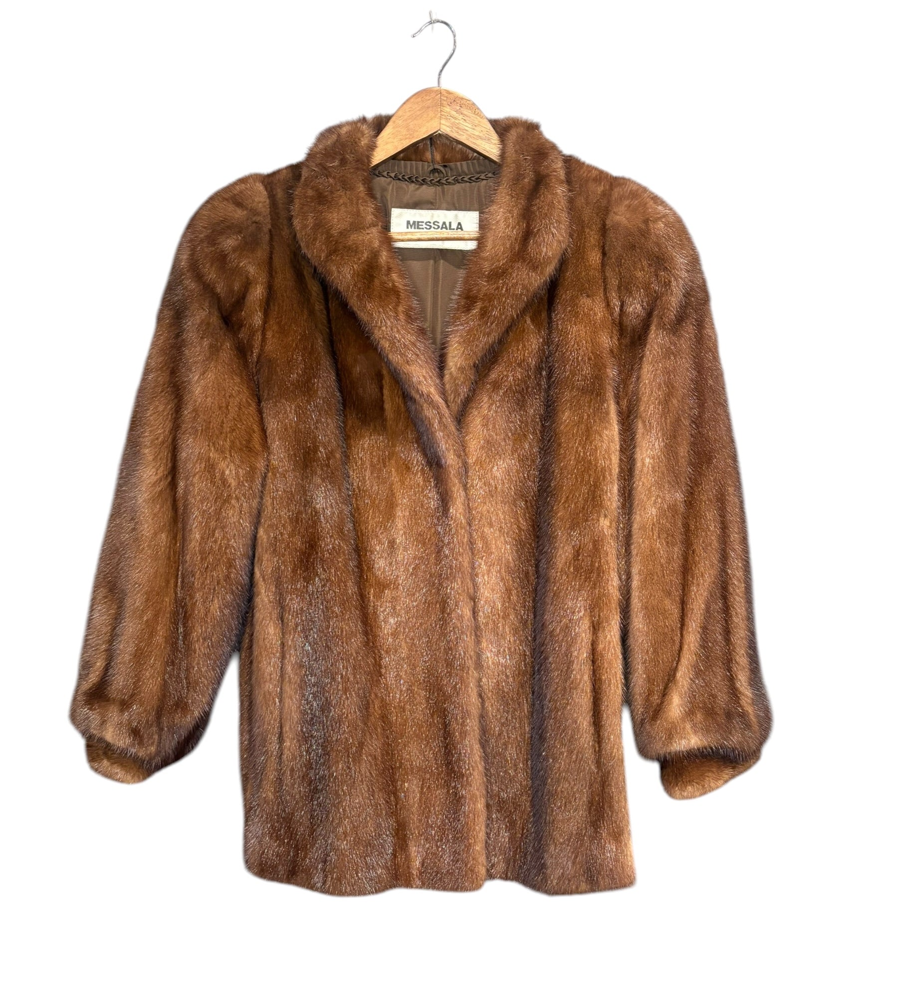 Messala Vintage Dark Brown Mink Fur Coat