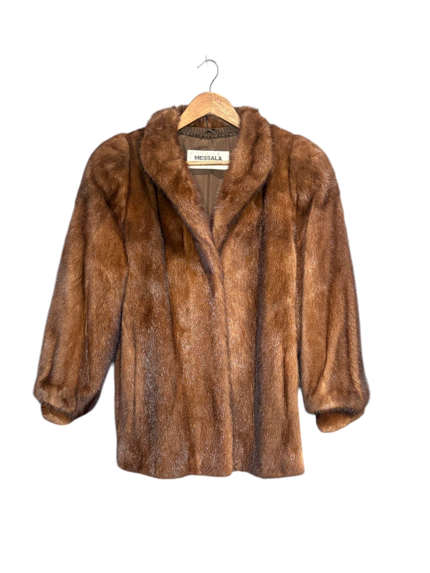 Messala Vintage Dark Brown Mink Fur Coat