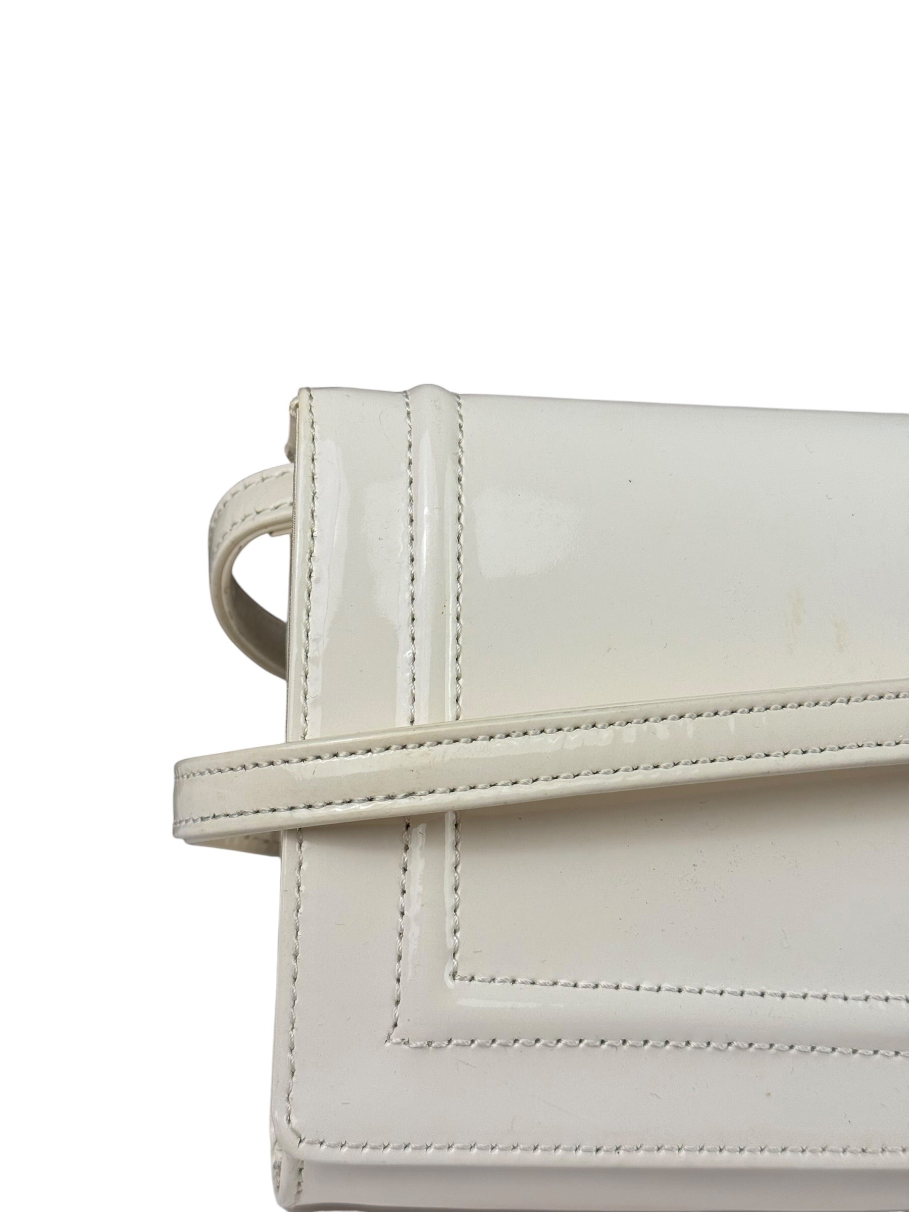 Jean Paul Gautier White Patent Leather Clutch Wallet