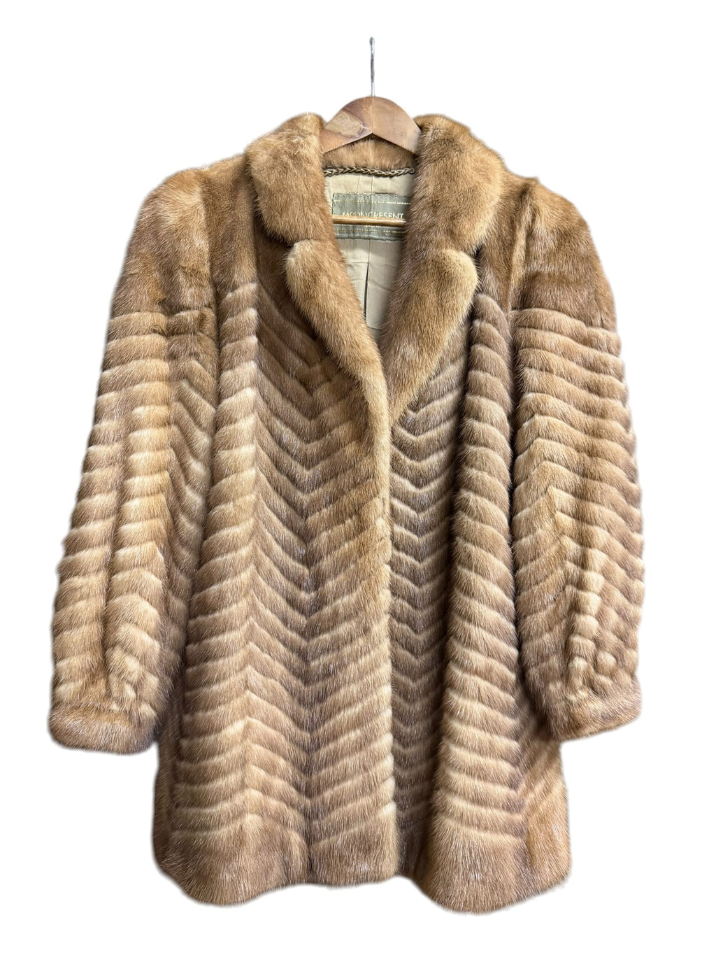 Vintage Moon Cresent Honey Brown Mink Fur Coat