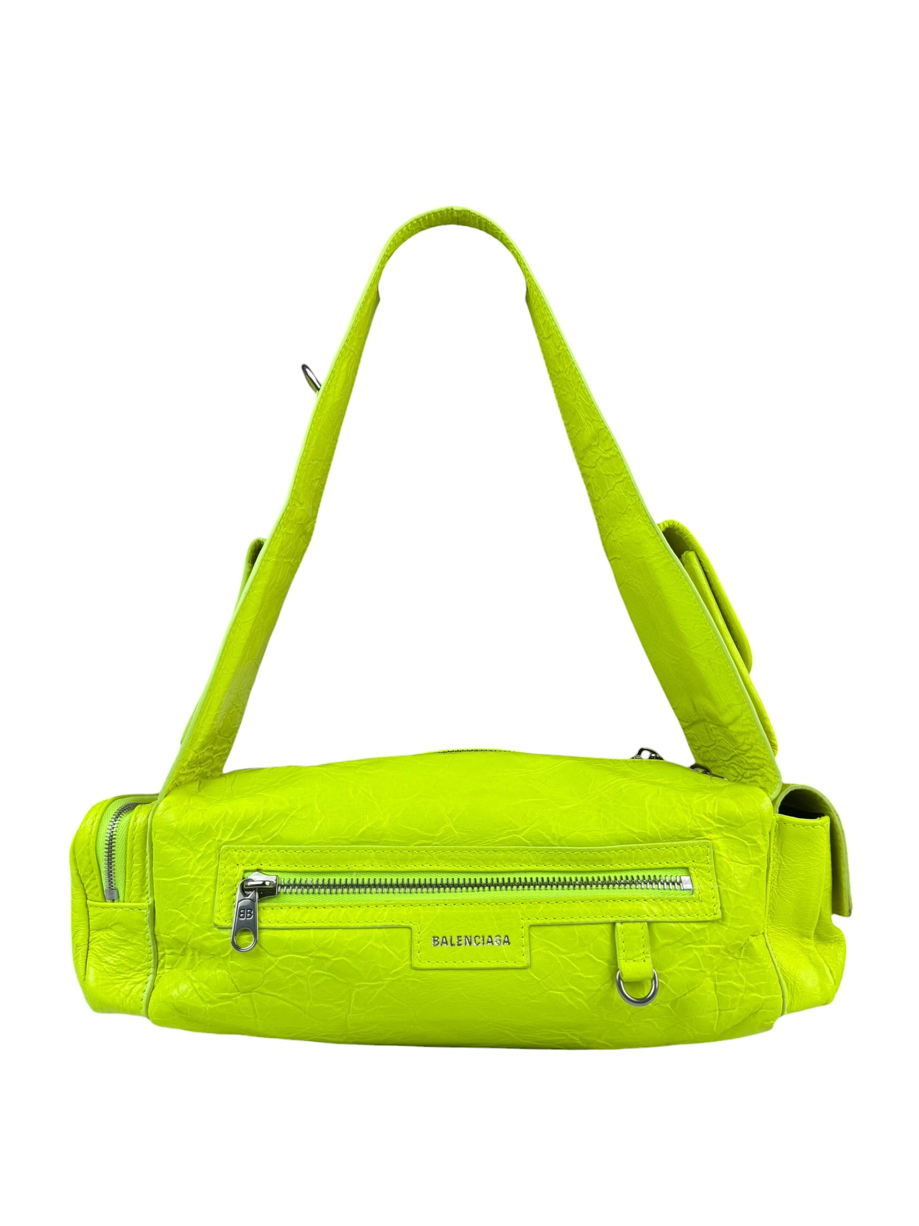Balenciaga Fluo Yellow Leather Super Busy XS Sling Bag