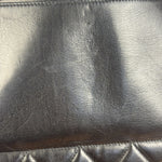 Chanel Vintage Black Leather Quilted Bottom Chain Tote Bag 1987