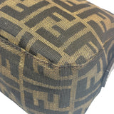 Fendi Brown Leather Trim Baguette