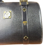 MCM Vintage Black Leather Boston Handbag