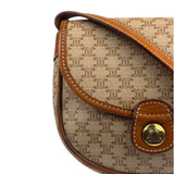 Celine Vintage Beige Leather Trim Macadam Mini Crossbody